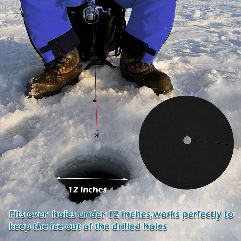 Waybas Ice Fishing Hole Covers, 12 Inch Ice Fishing Hole Insulator Ice Hole Covers Lid Ice Fish Tip Ups Ice Fishing Equipment Winter Fishing Accessories for Fish Houses - Image 4